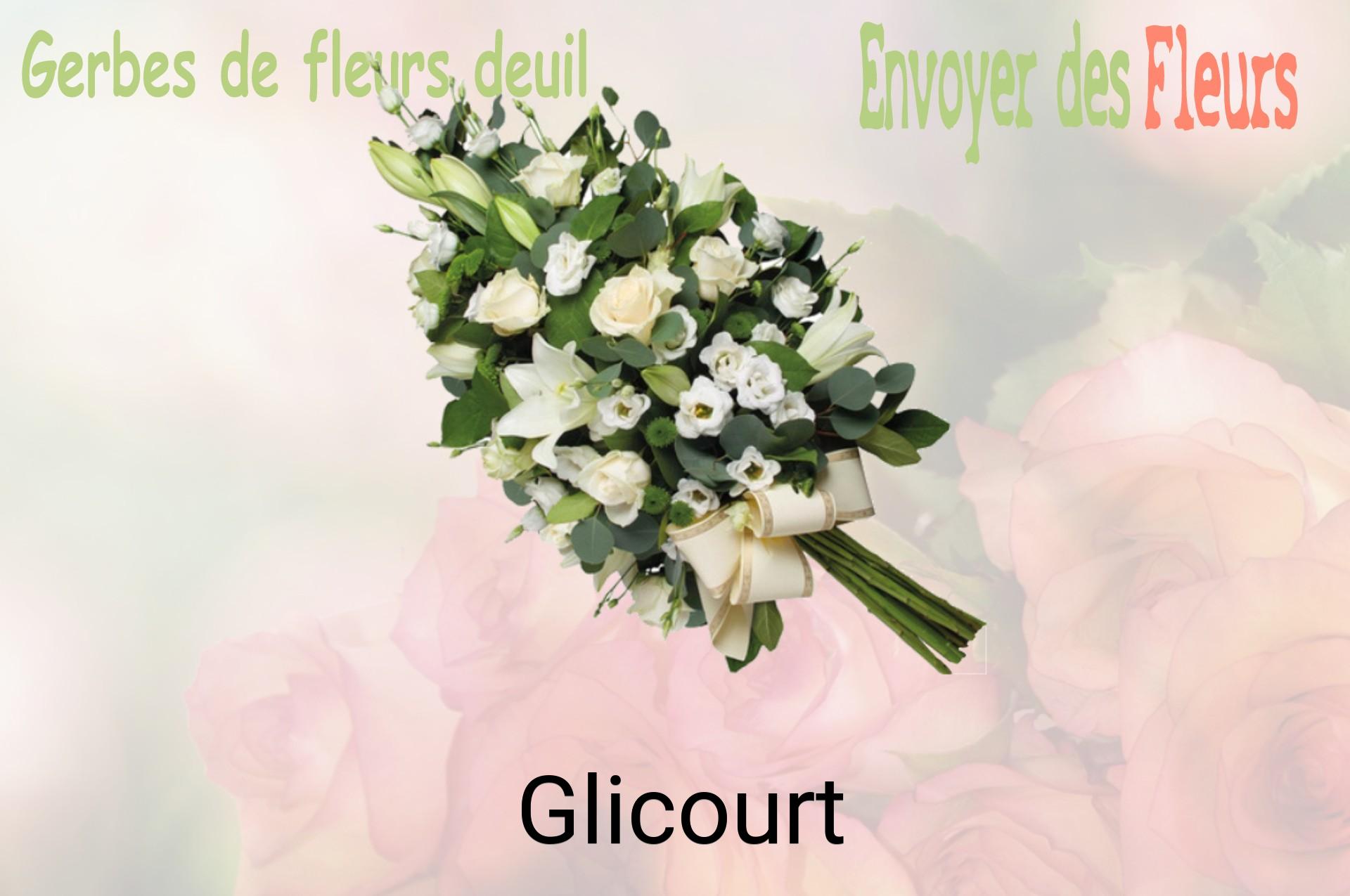 Gerbe de fleurs de deuil livrée à Glicourt